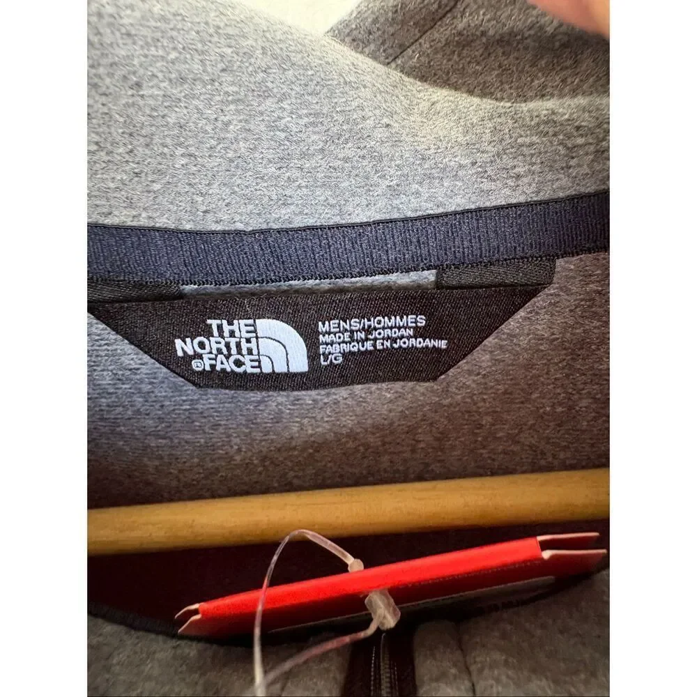 The North Face 1/4Zip Pullover Men L Gray Fleece Performance Jacket Logo Outdoor